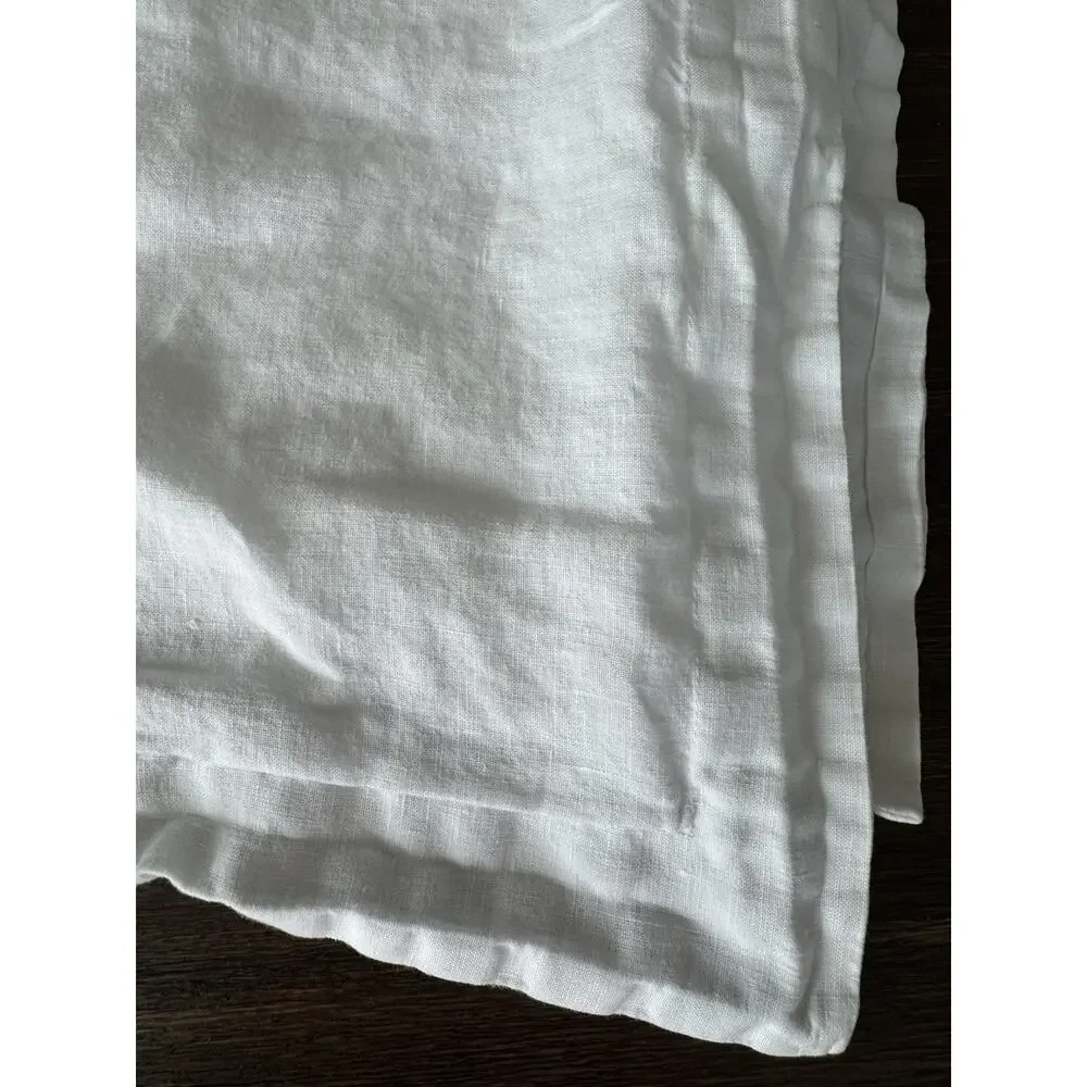 Simple & Opulence 100% Linen Pillow Cover Sham White Pair / Set 2 Standard 20x26